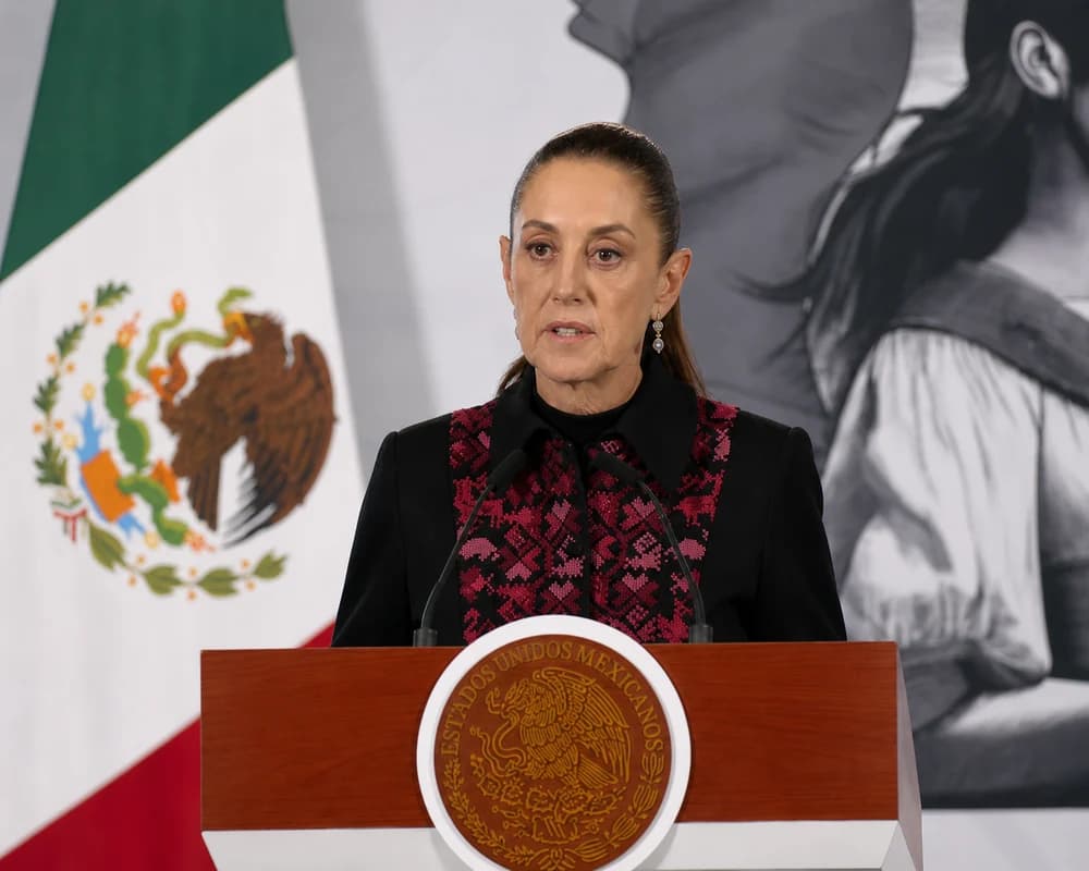 Claudia Sheinbaum durante el informe de seguridad pública en la conferencia matutina del 14 de julio de 2026.